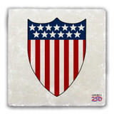 Thirteen Stars Shield Tumbled Stone Coaster