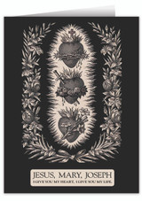 Lithograph Hearts of the Holy Family Note Card