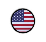 USA Flag Iron-On Circle Patch
