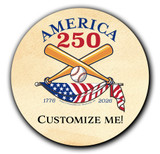 Personalized Round  America250™ Baseball Magnet