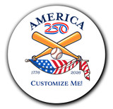 Personalized Round  America250™ Baseball Magnet