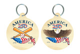 America250™ Baseball Round Keychain