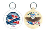 American Flag Round Keychain
