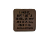 "I Hold it" Iron-On Square Leather Patch