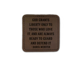 "God Grants Liberty" Iron-On Square Leather Patch