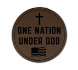 "One Nation" Iron-On Circle Leather Patch