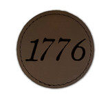 Year 1776 Iron-On Circle Leather Patch