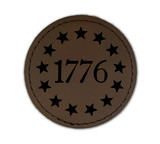 1776 with Stars Iron-On Circle Leather Patch