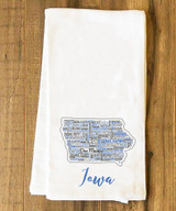 Iowa State Cities Tea Towel