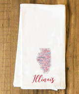 Illinois State Cities Tea Towel