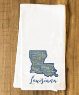 Louisiana State Cities Tea Towel