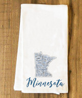 Minnesota State Cities Tea Towel
