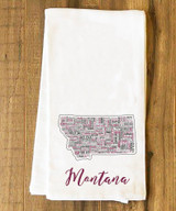 Montana State Cities Tea Towel