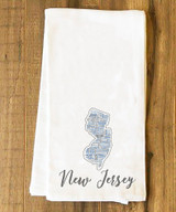 New Jersey State Cities Tea Towel