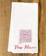 New Mexico State Cities Tea Towel