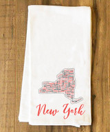 New York State Cities Tea Towel