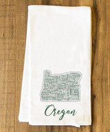 Oregon State Cities Tea Towel