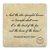 "The Star-Spangled Banner" Freedom 250 Quote Tumbled Stone Coaster