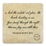 "Our Flag Was Still There" Freedom 250 Quote Tumbled Stone Coaster