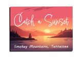 "Catch a Sunset" Pink Sunset Customizable Magnet