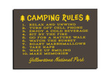 "Camping Rules" Yellow and Brown Customizable Magnet