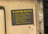 "Camping Rules" Yellow and Brown Customizable Magnet