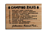 "Camping Rules" Wood Panel Customizable Magnet