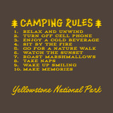"Camping Rules" Yellow and Brown Customizable Sticker