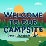 "Welcome to Our Campsite" Customizable Sticker