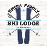 "Family Ski Lodge" Customizable Sticker