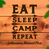 "Eat, Sleep, Camp" Customizable Sticker