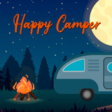 "Happy Camper" Sticker