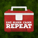 "Eat, Sleep, Camp, Repeat" Sticker