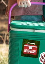 "Eat, Sleep, Camp, Repeat" Sticker