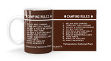 "Camping Rules" Brown and White Customizable Mug