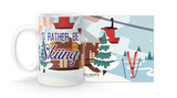 "I'd Rather be Skiing" Ski Lodge Mug