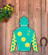 Kentucky Derby Jockey Silk Door Hanger - with Helmet 
