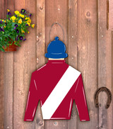 Kentucky Derby Jockey Silk Door Hanger - with Helmet 