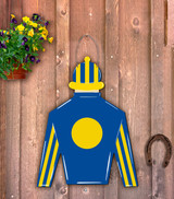 Kentucky Derby Jockey Silk Door Hanger - with Helmet 