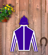 Kentucky Derby Jockey Silk Door Hanger - with Helmet 