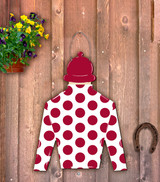 Kentucky Derby Jockey Silk Door Hanger - with Helmet 