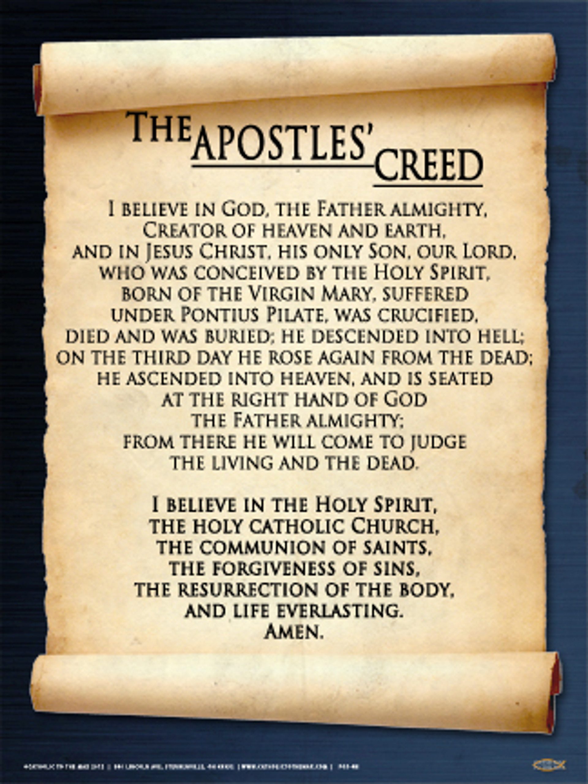 Printable Copy Of The Apostles Creed