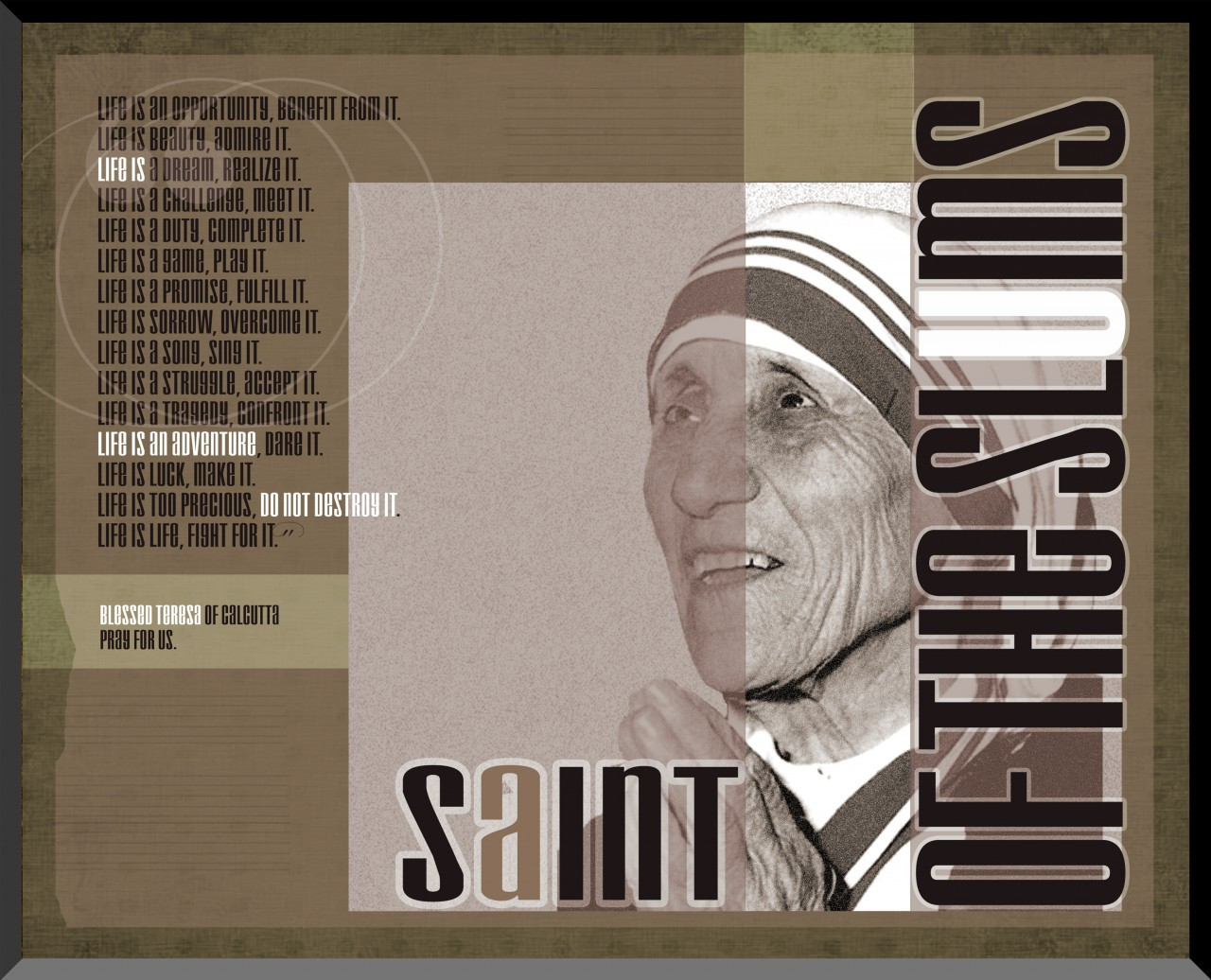 Saint of the Slums Graphic Wall Plaque - Nelson Gifts Wholesale