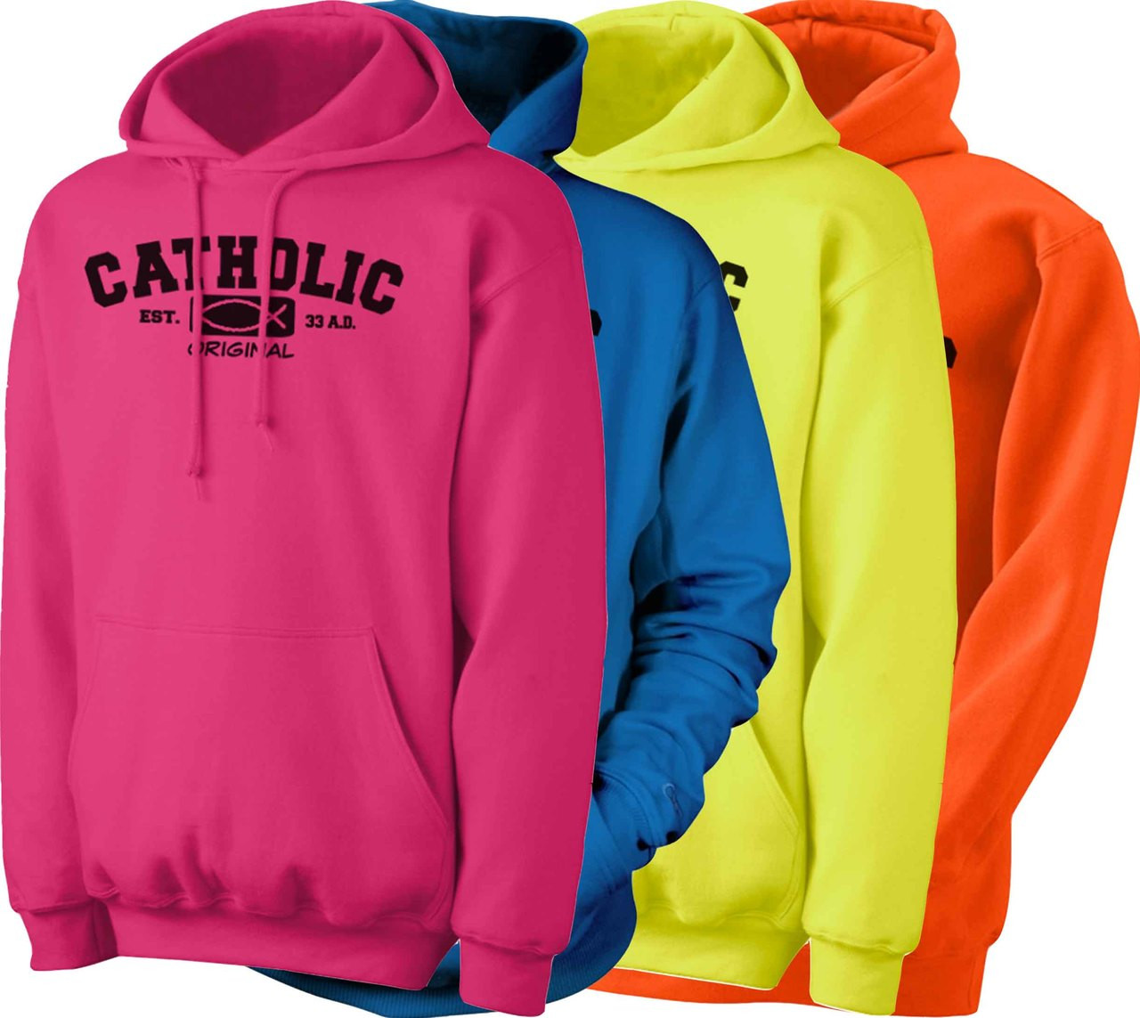 Catholic Original Neon Hoodie - Nelson Gifts Wholesale