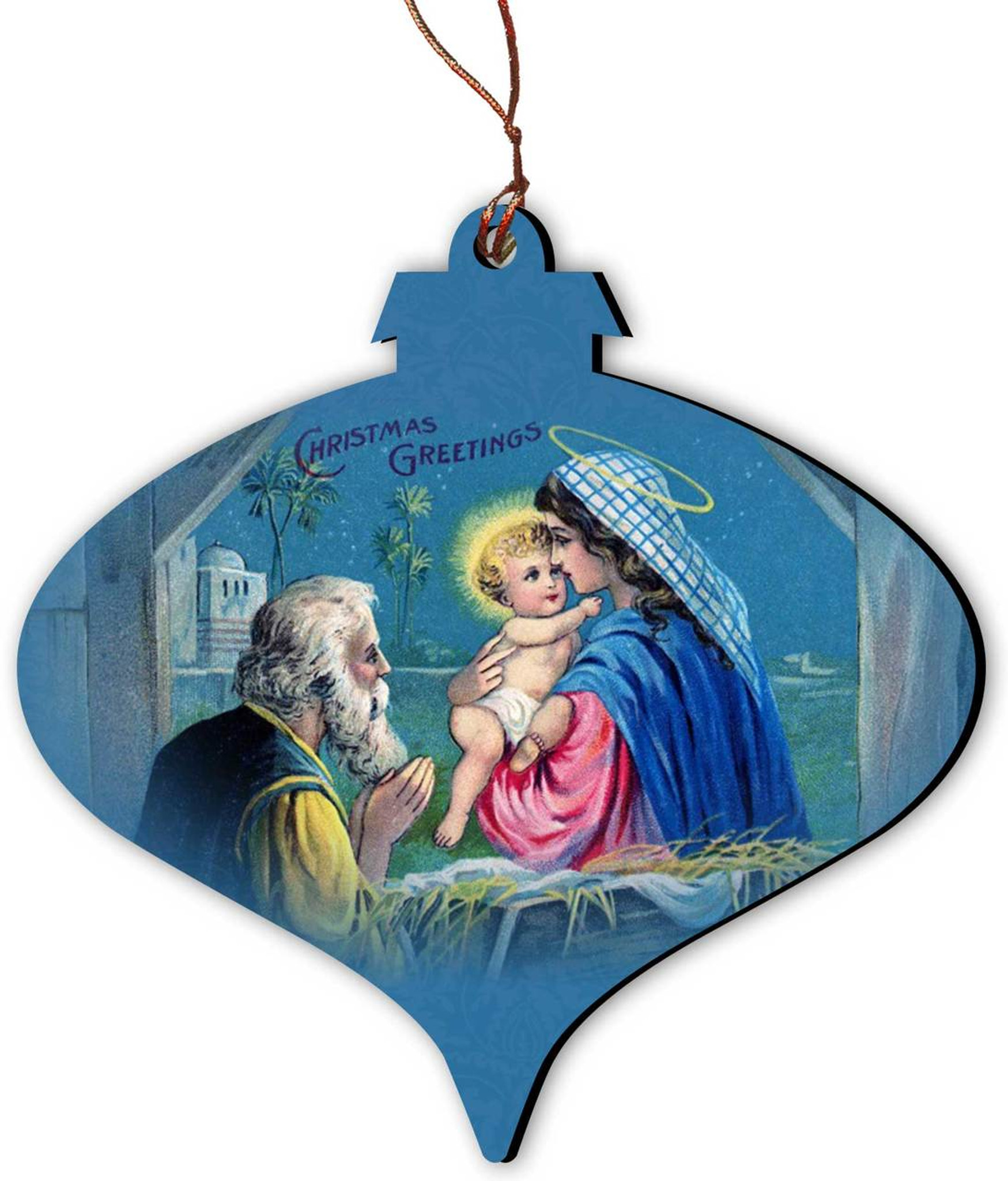 Vintage Christmas Greetings Nativity Ornament Nelson Gifts Wholesale