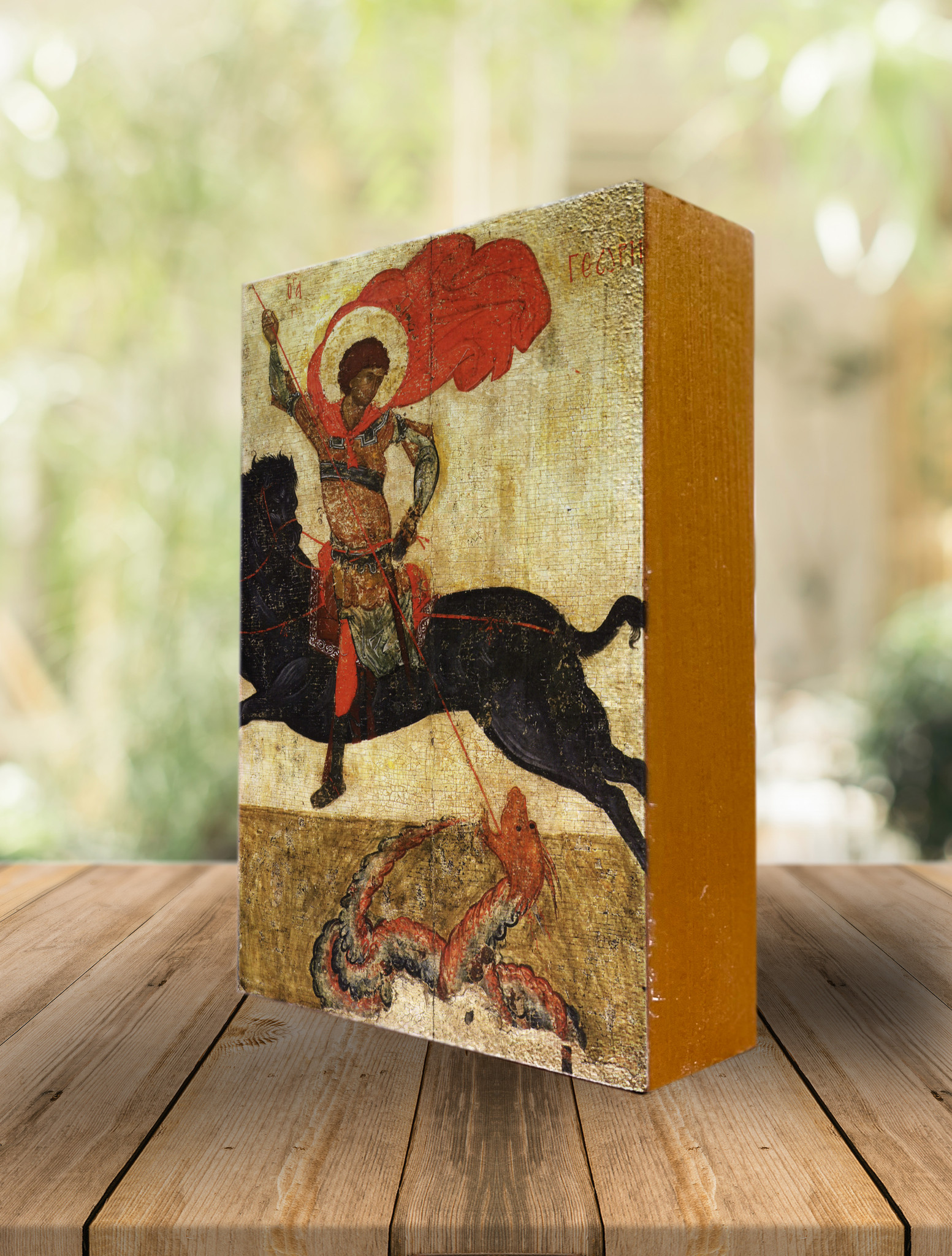 St. George and the Dragon Icon Block - Nelson Gifts Wholesale