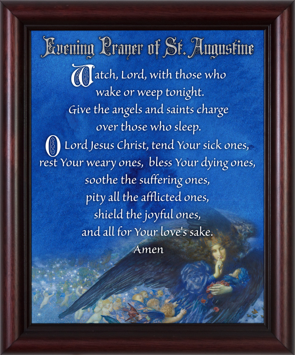 Evening Prayer of St. Augustine Cherry Framed Art Nelson Gifts