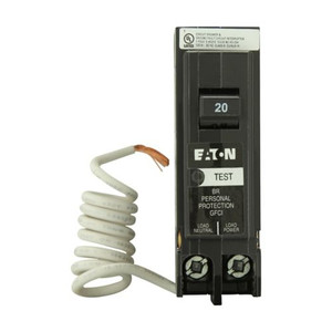 Eaton BRN120GF 20 Amp 1 Pole GFCI Circuit Breaker Eaton BRN120GF 20 Amp 1 Pole GFCI Circuit Breaker