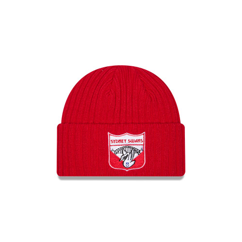 Sydney Swans 2026 New Era Knit Heritage Rib Cuff Beanie Red