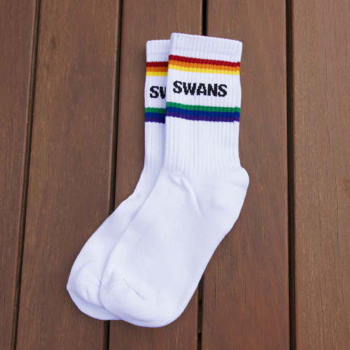 Sydney Swans AFLW S9 Adults Pride Sock White